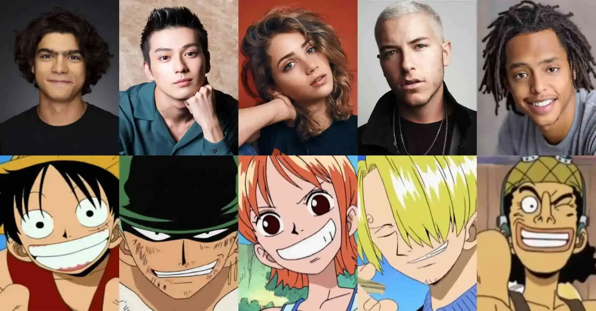 Cast comparison of One Piece anime and live-action.